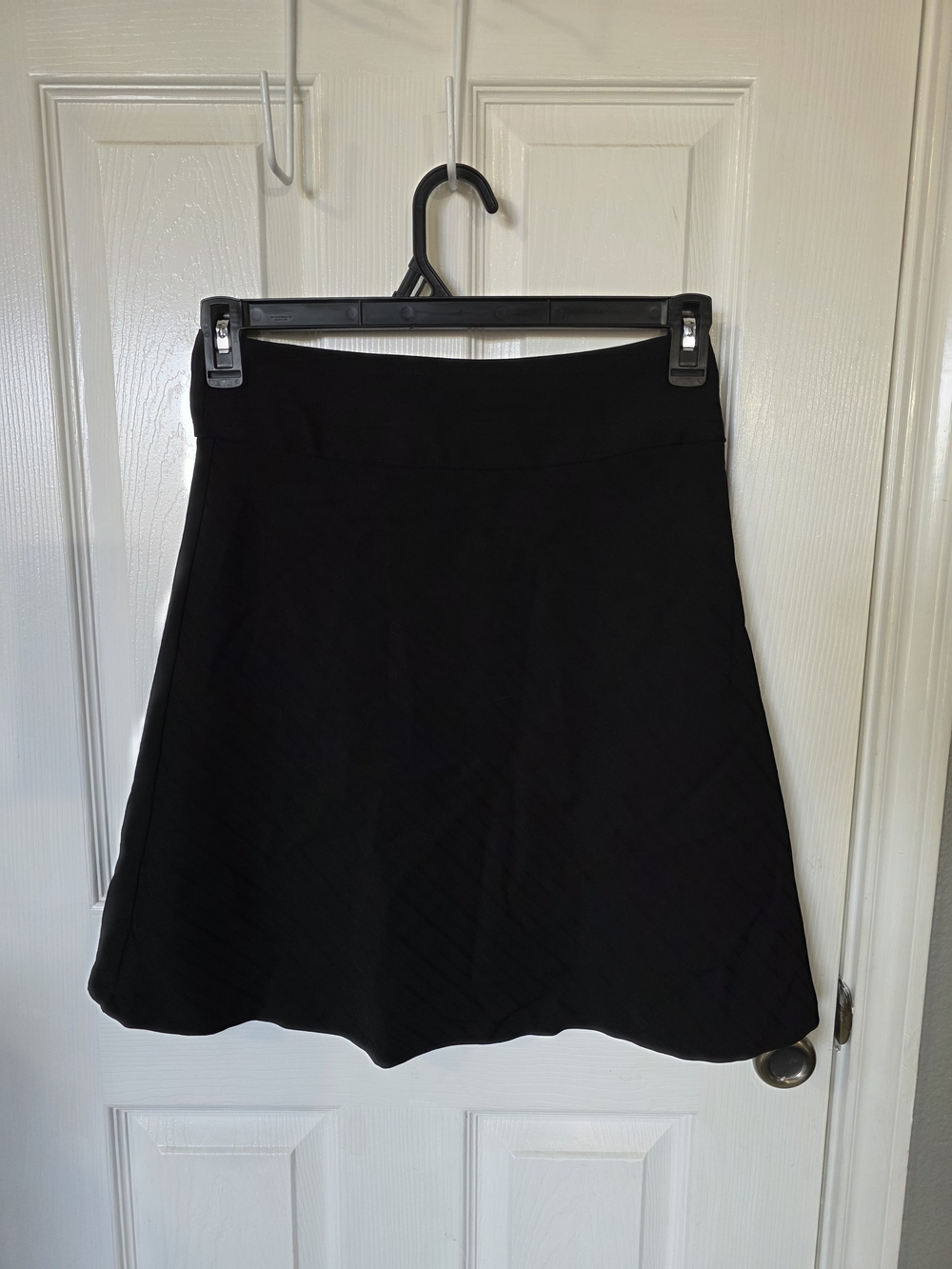 Snap Black A-Line Mini Skirt with Flared Hem